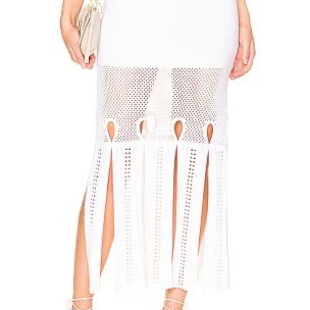 Alexis Kiara Midi Paneled Skirt in white size XS - Picture 3 of 7